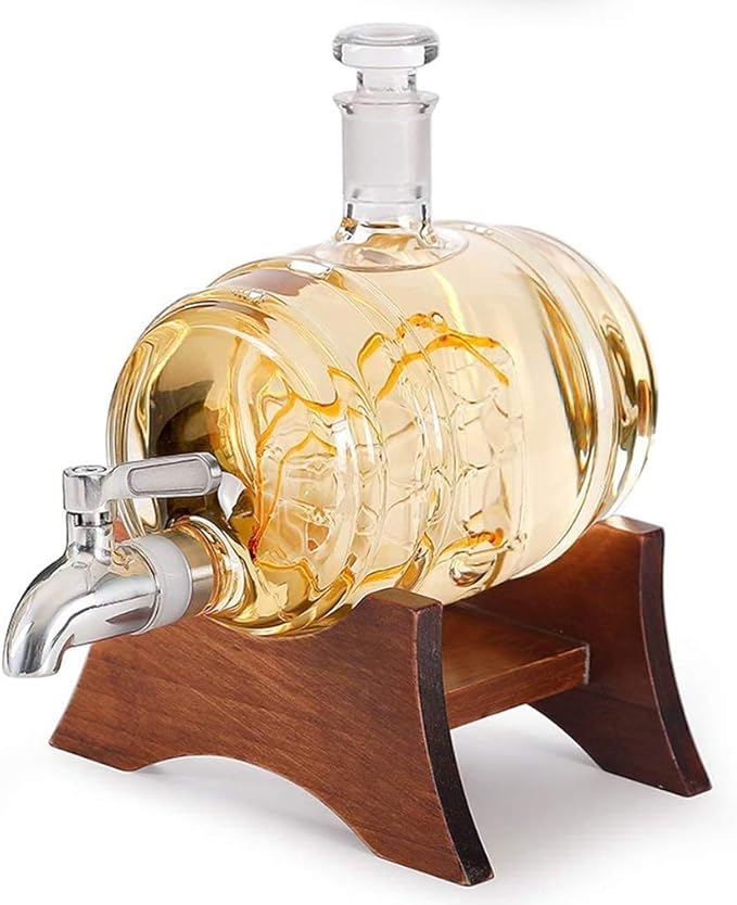 Wine Decanter Aerator Handmade Barrel Whiskey Decanter 1000ML With