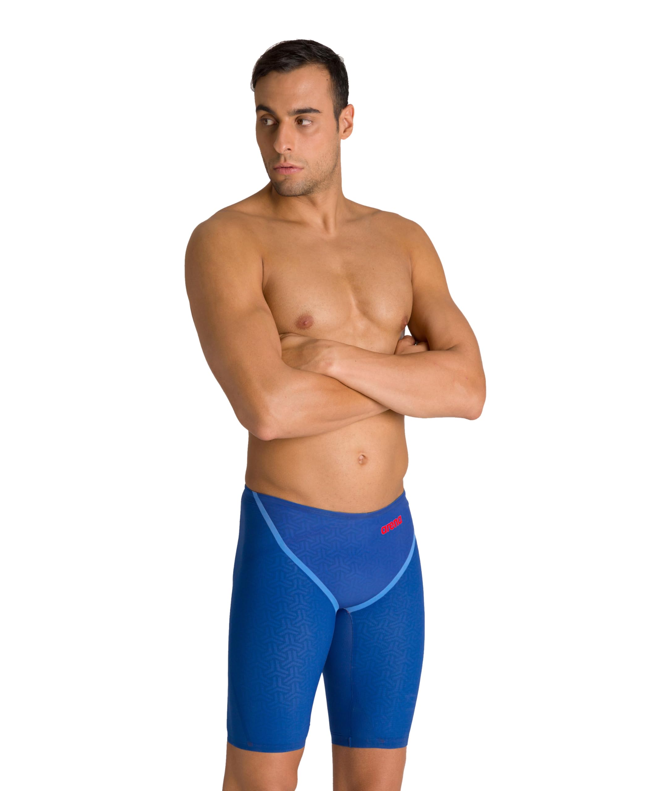 Photo 1 of ARENA Powerskin Carbon Glide Men's Racing Jammer Athletic Tech Suit Competitive Racing Swimsuit Endurance Swimwear, Tyrrhenian Blue, US Size 26