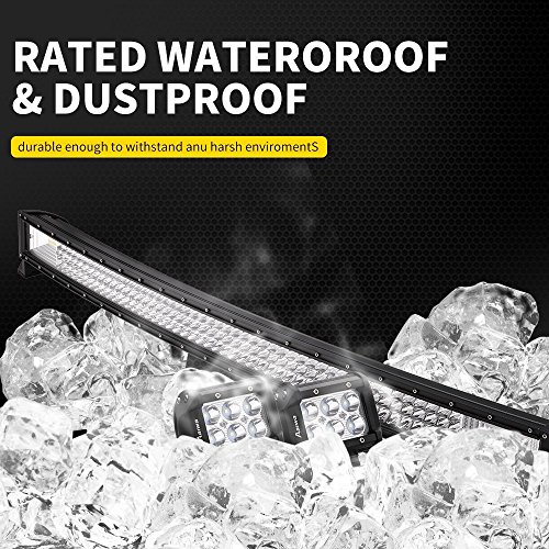 AAIWA LED Light Bar, Curved LED Bar, 42Inch 540W Triple Row Spot Flood Combo Beam Off Road Lights, 2PCS 18W Light Pods, DT Wiring Harness, Driving Light for Jeep Truck Boat - Thumbnail 4