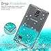 Note 4 Case,Galaxy Note 4 Case with HD Screen Protector for Girls Women,LeYi Cute Shiny Glitter Moving Quicksand Liquid Clear TPU Protective Phone Cover Case for Samsung Galaxy Note 4 ZX Turquoise