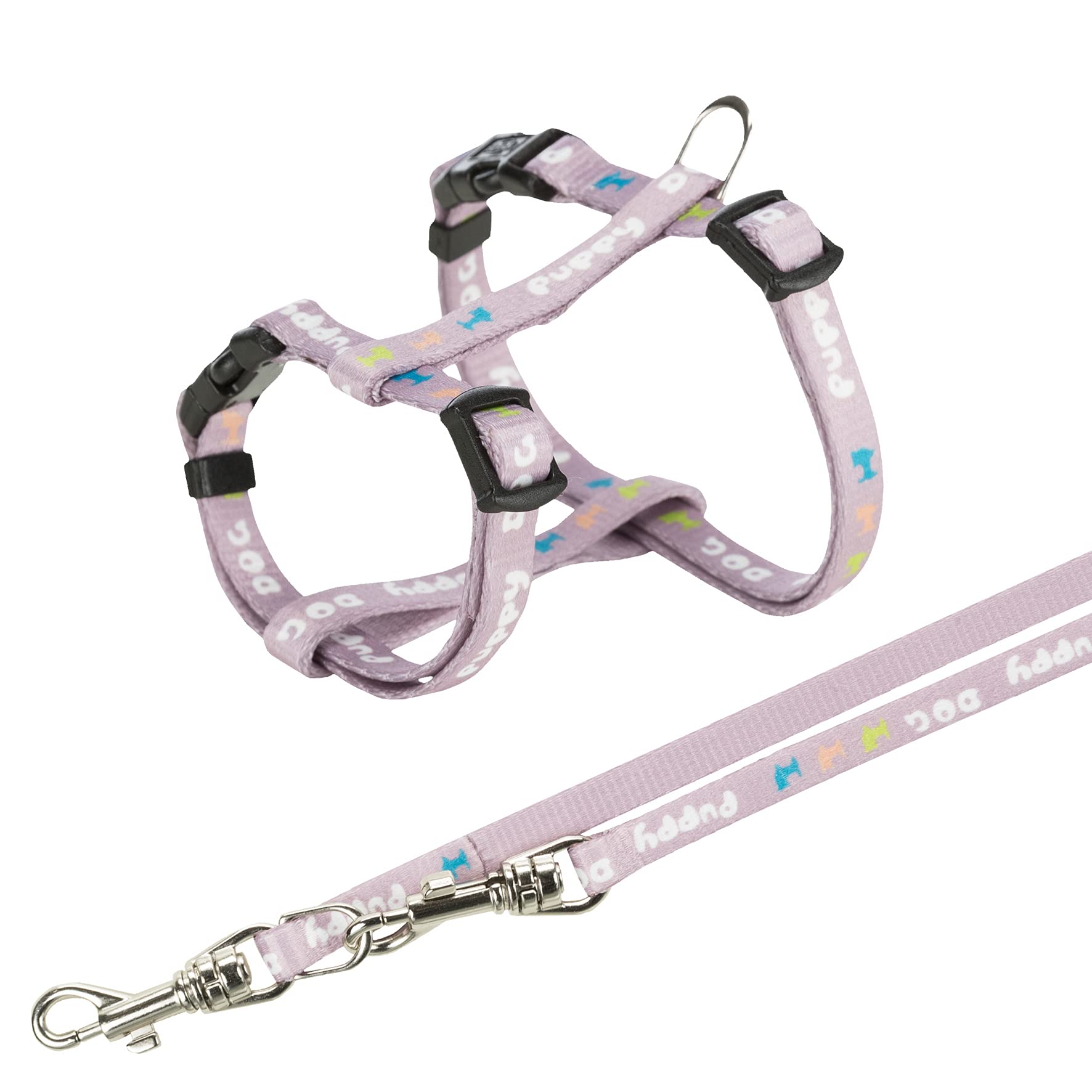 TRIXIE Junior Harness for Puppies with Leash. Dimensions: 23-34 cm/8 mm. Purple colour. TR-15344 small/medium — image 1