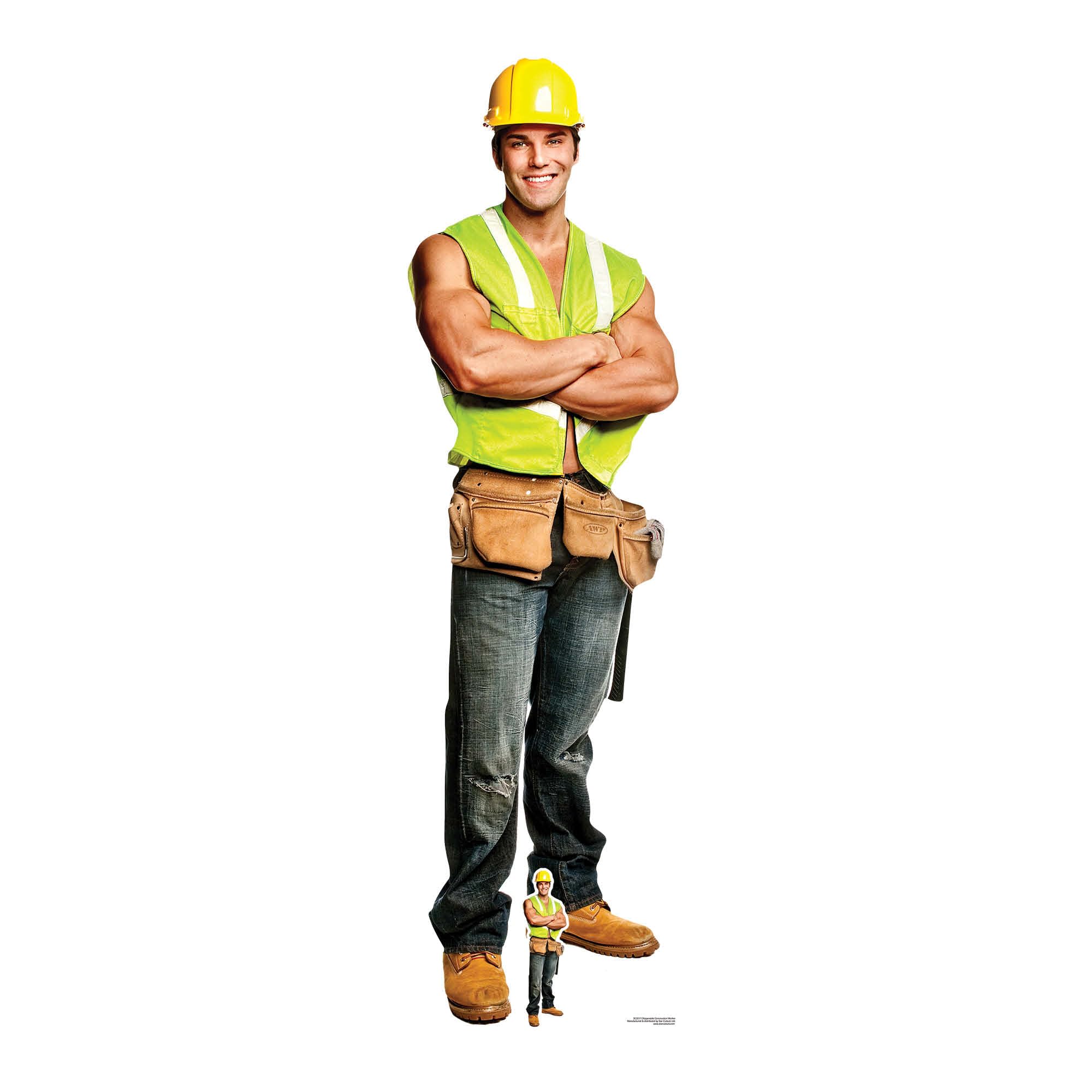 STAR CUTOUTS SC2157 Construction Chippendales Lifesize Cardboard Cutout with Free Mini Standee Perfect Photo Gift for Fans, Collectors, Family and Friends, Solid, Multicolour, Regular — image 1