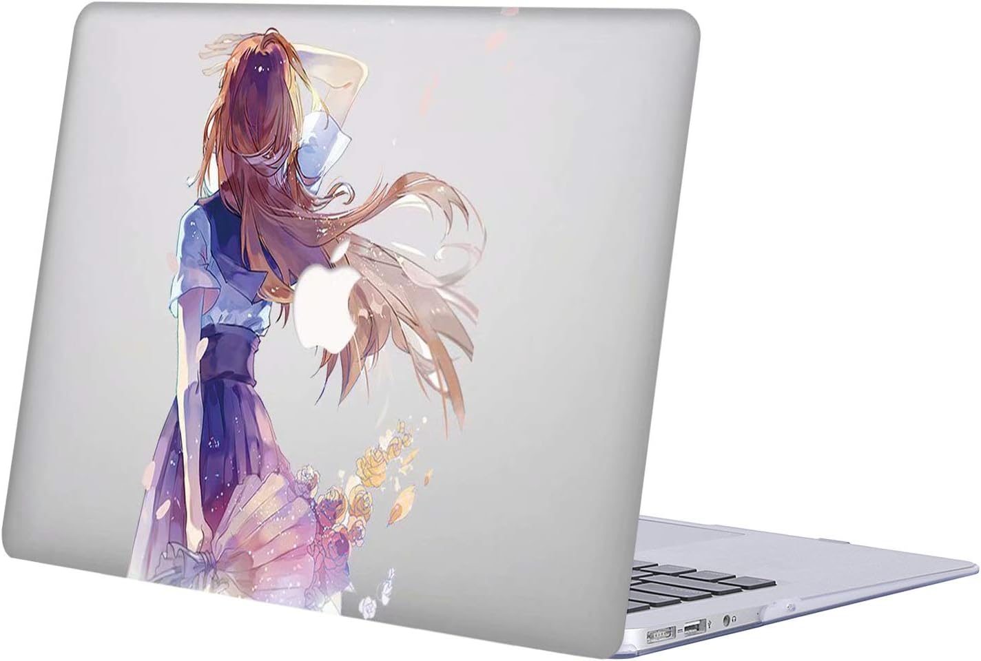Hard Case Compatible with MacBook Air 13 (A1369 & A1466, Older Version 2010-2017 Release), AJYX Anime Series Plastic Pattern Hard Case Shell Cover Only for MacBook Air 13 Inch - JR167 Anime Girl