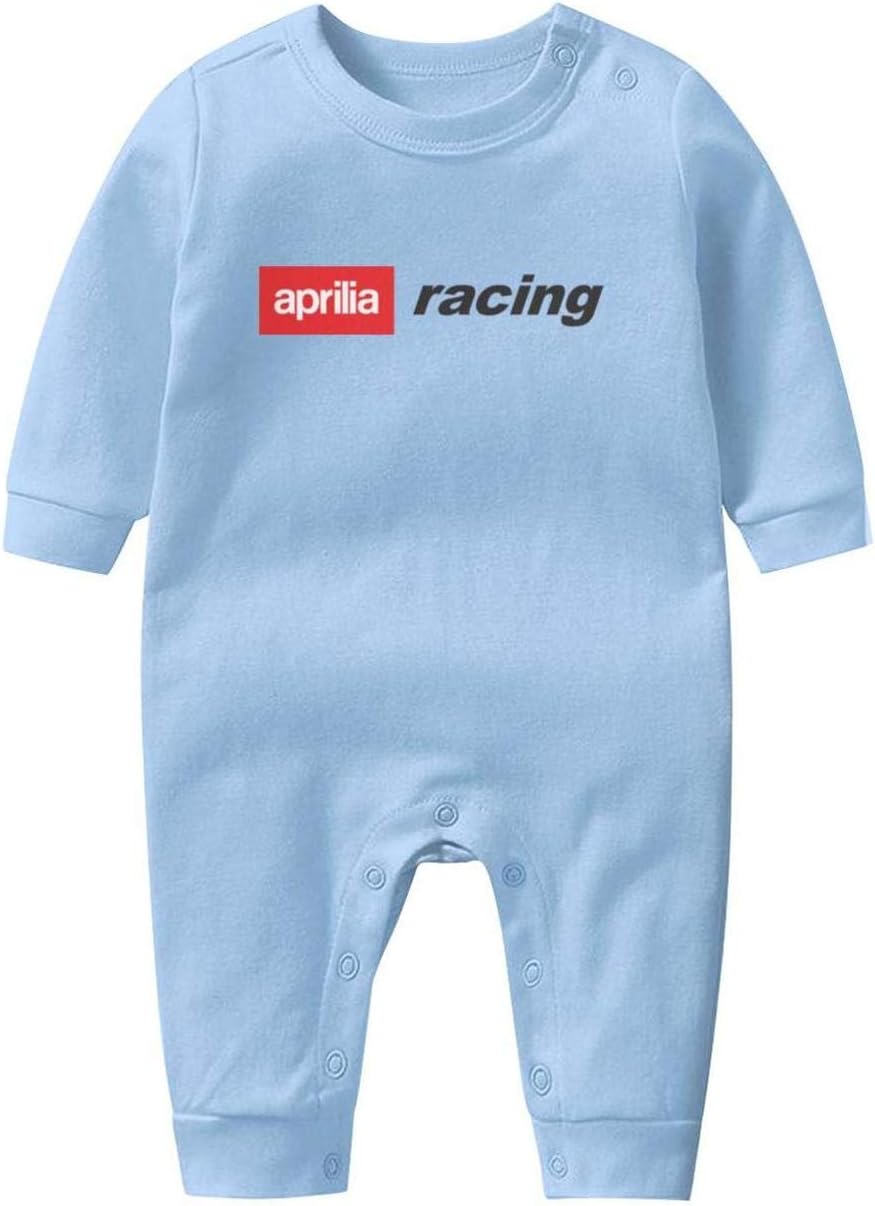 TTYDJ Newborn Baby Long Sleeve Aprilia-Racing-Logo- Bodysuit Casual Outfit Climbing Suit Cotton Jumpsuit with Button