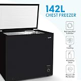Baridi DH152 Freestanding Chest Freezer 142L Black Garage Safe Adjustable view 2