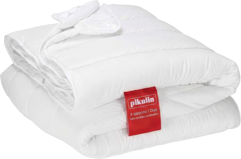 Couette 220 x 220 cm 150+300 gr 4 Saisons en Fibre Ecolofil pour Lit 2 Personnes - Couette Hypoallergénique, Lavable, Douce et Respirante