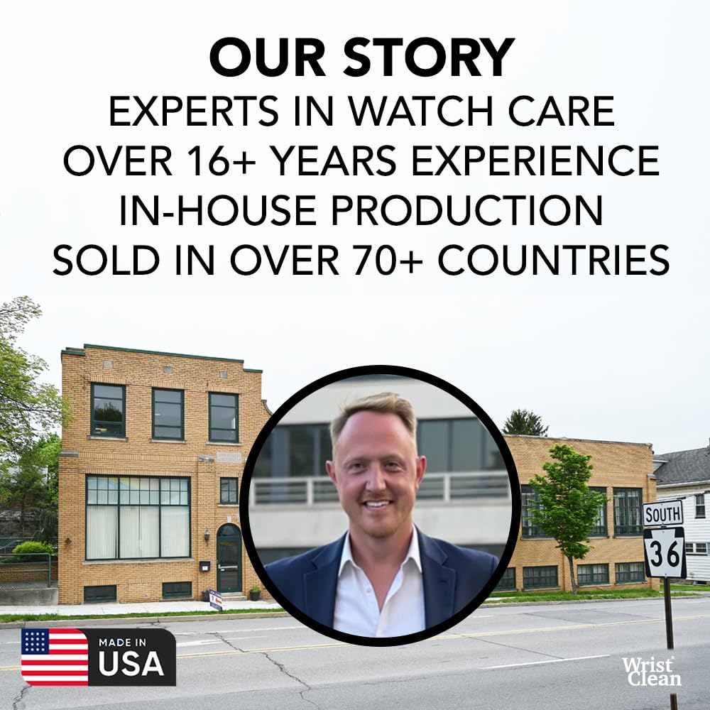 Watch Cleaning Kit & Watch Polishing Kit | Cleaner, Polish, Rubber & Leather Strap Care, Microfiber Cloths, Brushes | Premium Timepiece Cleaning Tools | USA Made (9 Piece)