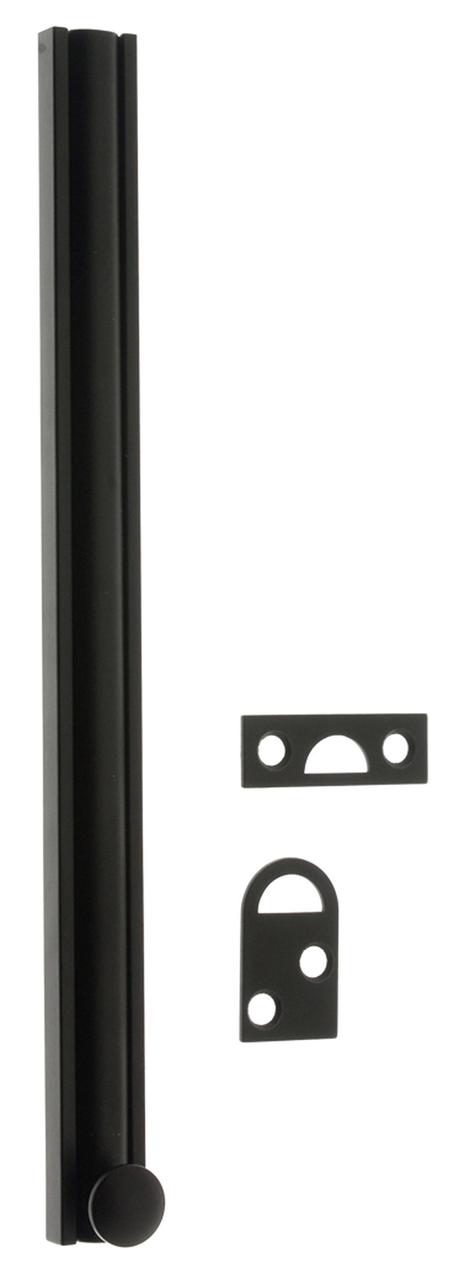 Photo 1 of idh by St. Simons 11066-019 Professional Grade Quality Genuine Solid Brass Surface Bolt with 1-Inch Throw, 8-Inch, Matte Black