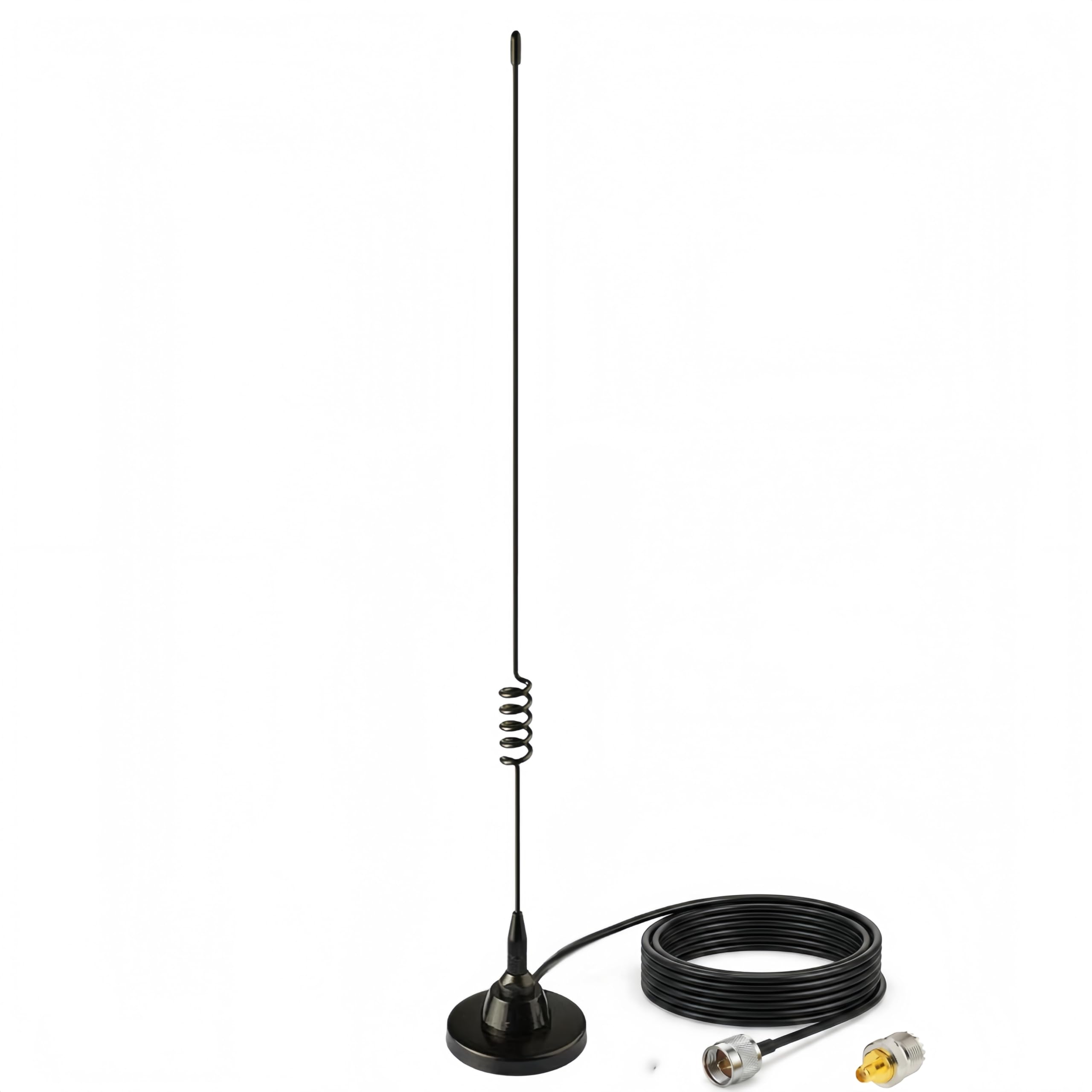 Ham Radio Vehicle Car Mobile Radio Antenna Dual Band VHF UHF 136-174MHz 400-520MHz Magnetic Base PL259 Male Antenna for BTECH ICOM Kenwood Midland Yaesu TYT AnyTone Amateur Two Way Radio