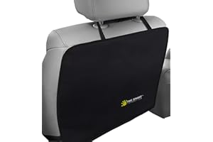 TIKE SMART Luxury Clean-Edge Kick Mat - Seat Back Protector and Seat Cover with Invisible Strap and Stiff Edging (1 Mat)