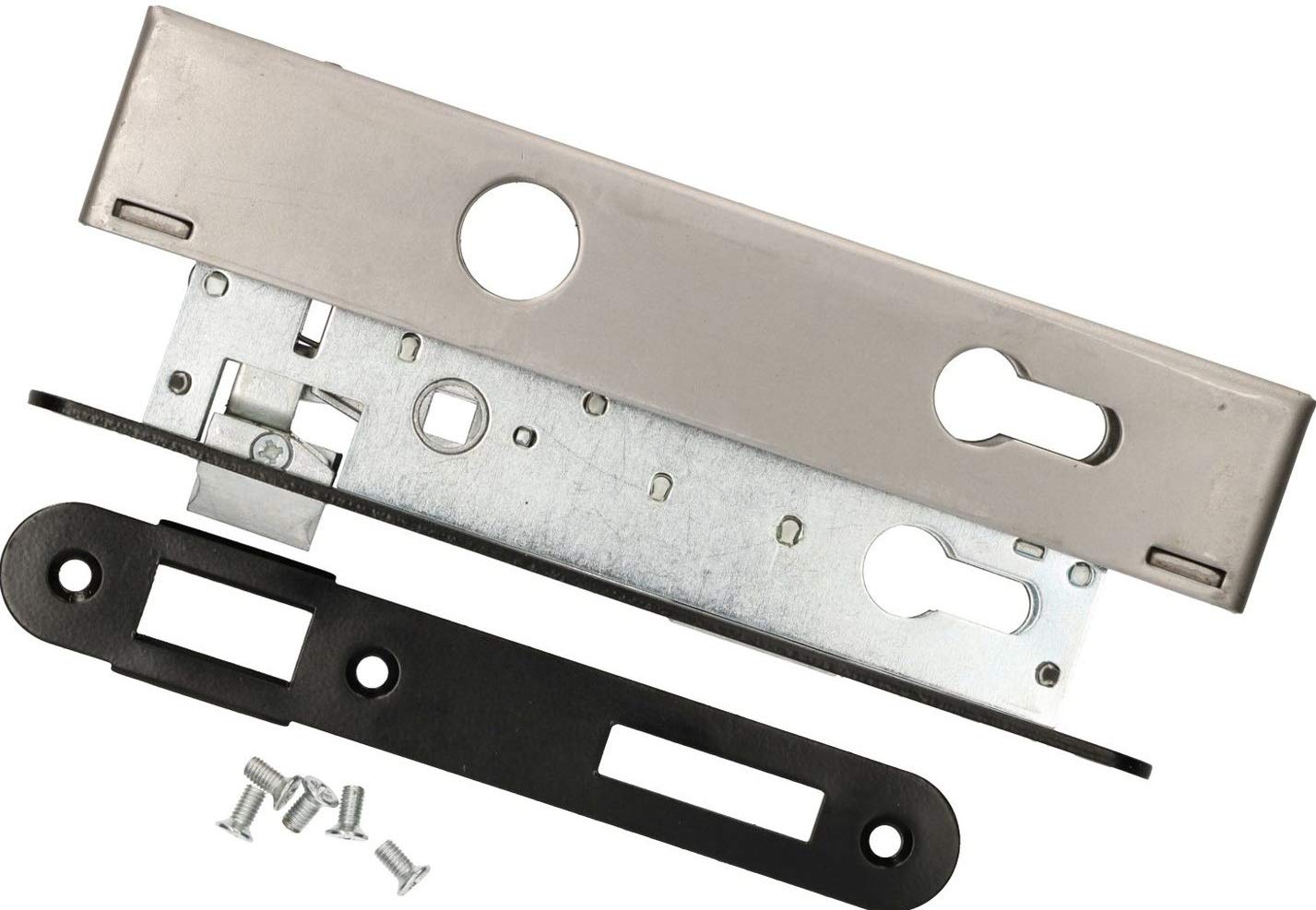 KOTARBAU Mortise Lock PZ 90/22 with Lock Case Counter Plate Galvanised Universal Left/Right Room Lock Indoor/Outdoor Security Lock