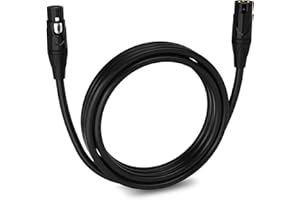 LyxPro 10 Feet XLR Microphone Cable Balanced Male to Female 3 Pin Mic Cord for Powered Speakers Audio Interface Professional Pro Audio Performance and Recording Devices - Black
