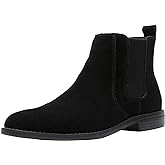 JIONS Men Chelsea Slip On Suede Boots Lightweight Leather Casual Dress Ankle Shoes