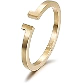 Jinbaoying Wistic Cuff Bracelet for Men Stainless Steel Metal and Spring-Clasp Gold Silver Black Plated Chunky Cuff Bangle Jewelry Gift (Mens Cuff Bangle (Gold))