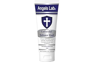 ANGELS LAB Angels Colloidal Silver Gel Nano Silver Gel Wound Care – Unscented Healing Ointment for Burns, Sunburns & Irritated Skin – 4oz Formula