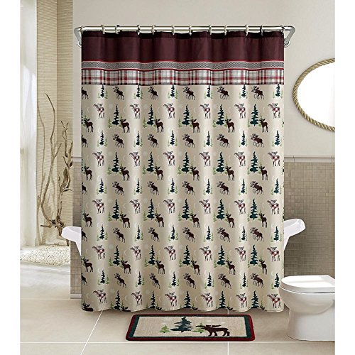 14 Piece Bath Set Cabin In The Woods Shower Curtain Covered