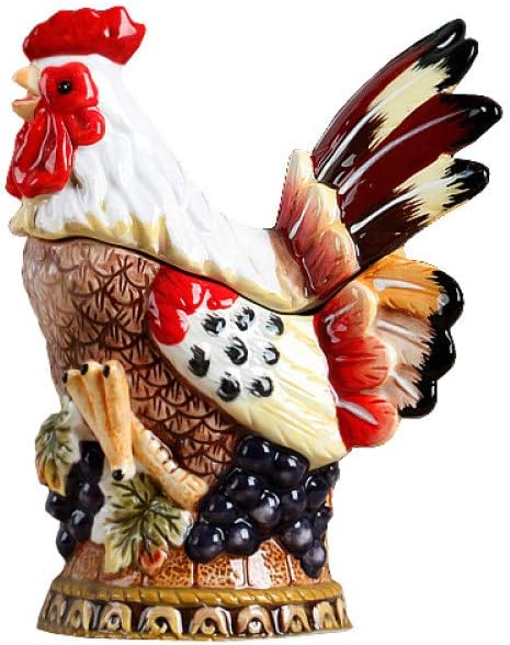 Statues Sculpture Figurines Statuettes,Creative Ceramic White Cock Rooster Storage Box Abstract Animal Figurine Sculpture Collectible,Ornaments Desktop Feng Shui Crafts Art Décor Statuettes For Ind