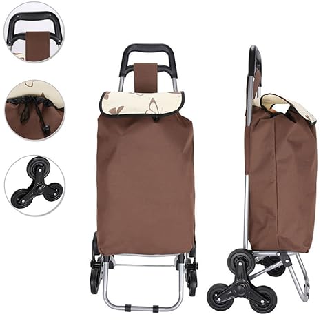 CLDGF Einkaufswagen-Aluminiumlegierungs-Verstärkung-Faltendes Laufkatzen-Auto-Treppen-Kletternder Laufkatzen-Supermarkt