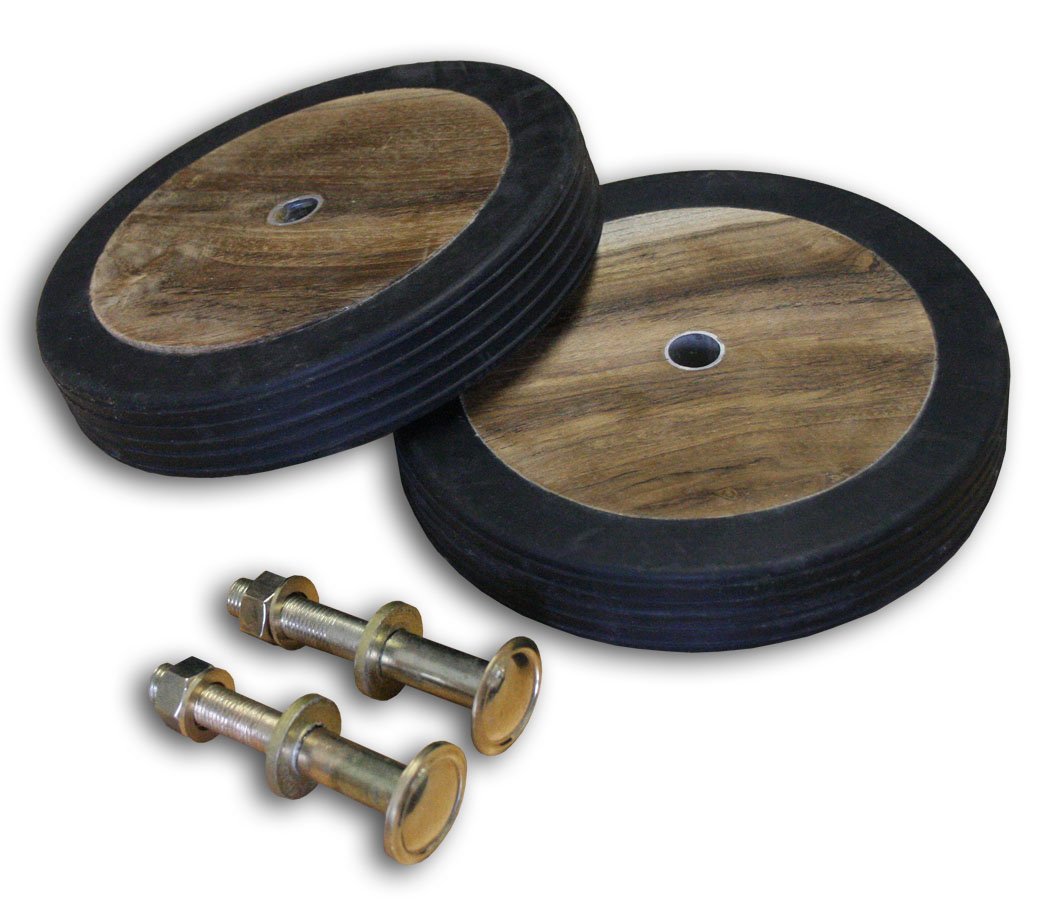 KMH®, Ruedas accesorias de auténtica madera de teca y goma (#102020
