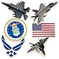 Popfunk U.S. Air Force F-22 & F-35 Fighter Jet and Logos Collectible Stickers