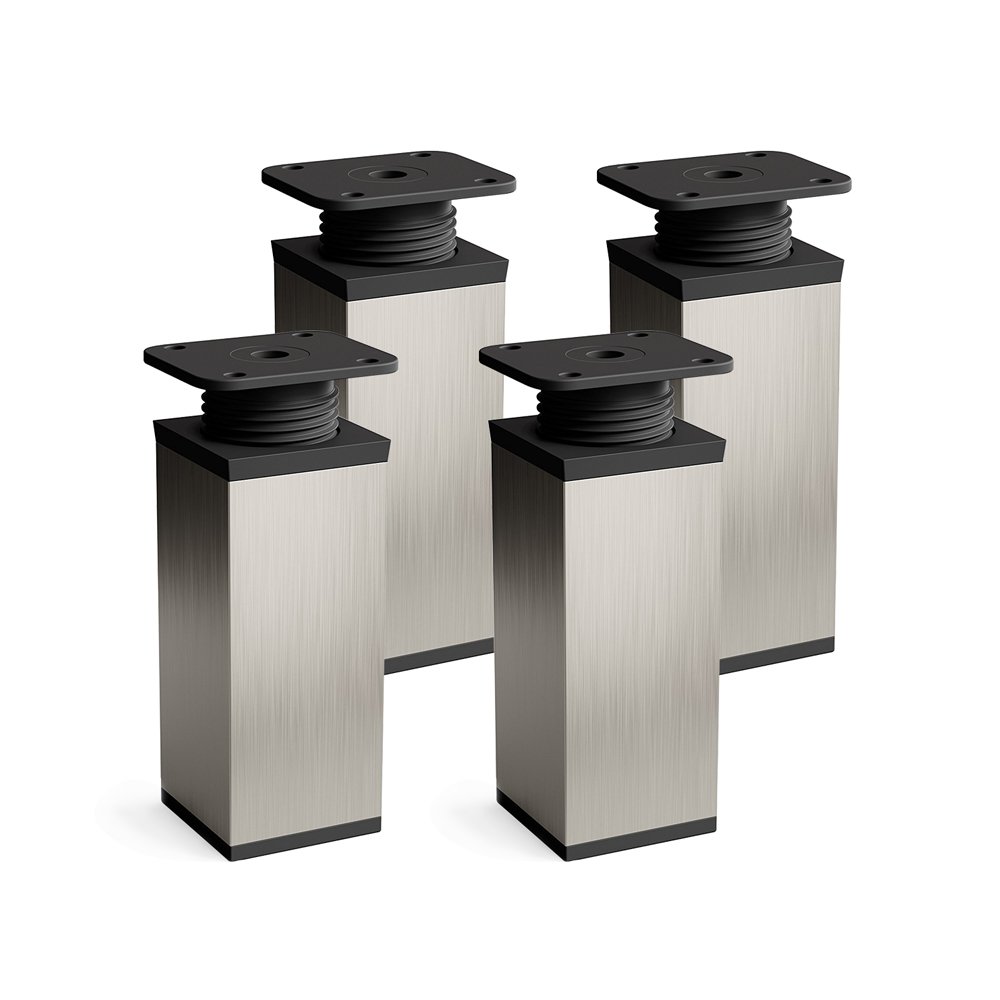 Patas para muebles, 4 piezas, altura regulable | Perfil cuadrado: 40 x