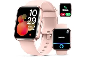 QUICAN Smartwatch for Women, Compatible with Android & iPhone, 1.8'' Fitness Tracker Watch with Alexa, Call & Notification Alerts, Heart Rate & Sleep Monitor, 120 Sports Modes, Waterproof Watch for Women