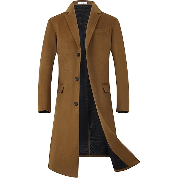 TruClothing Mens 3/4 Long Double Breasted Overcoat Jacket Wool