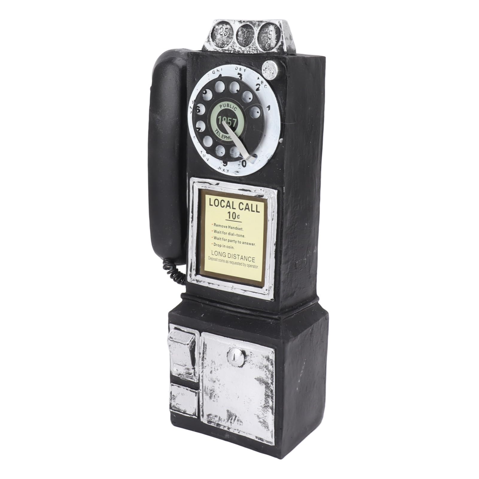 Jeffergarden Vintage Decorative Phone Model, European Style Resin Desktop Telephone, Classic Retro Design, Black (Black)