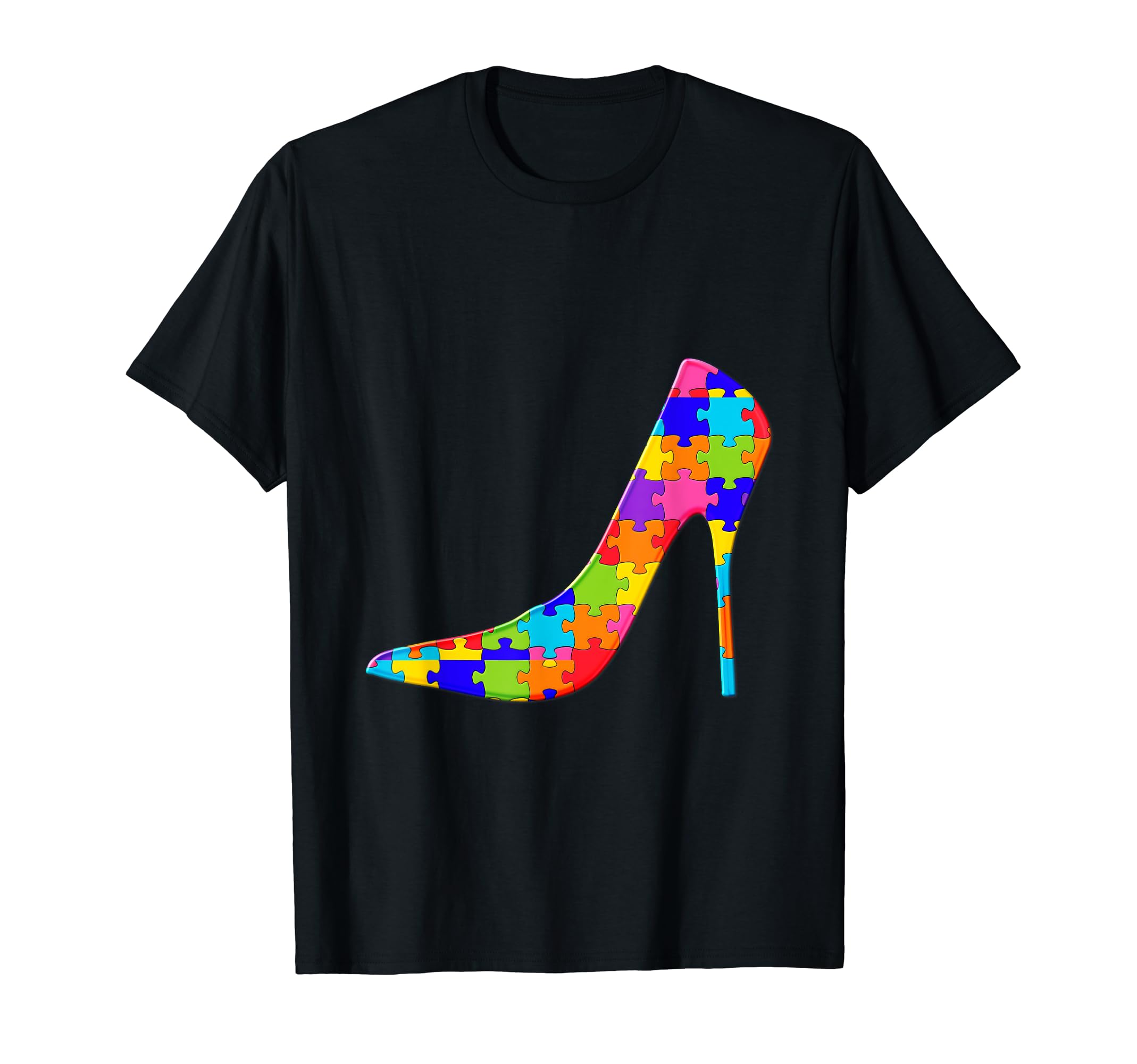 Fashion High heel girl woman shoe Jigsaw Autism Puzzle T-Shirt