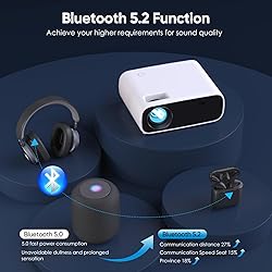 Projector with WIFI and Bluetooth, 200" Projector