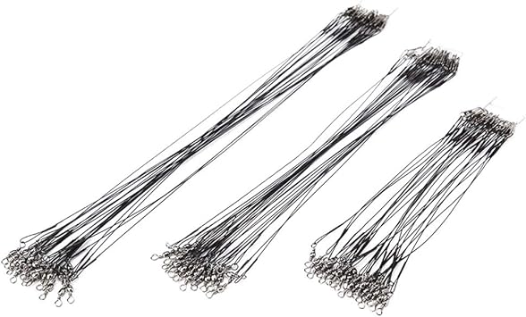 Amazon Sodial 72個アンチバイト釣りルアーワイヤートレースリーダースイベルステンレス鋼ローリングスイベル 回転パイク釣り用 15 25cm Sodial R ライン