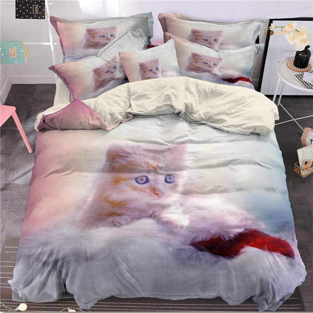 Dog And Cat 240 X 220 Cm 2 Taies Doreiller 65 X 65 Cm Housses De Couette En Coton Home Linen Parure Housse De Couette 100 Coton Housse De Couette Rabat Forme