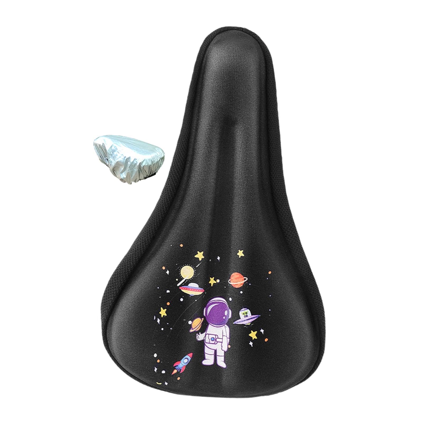 Harilla Cartoon Kids Bike Seat Cover Seat Cushion Cover Seat Protector Bike Saddle Covers Breathable Memory Foam Bike Seat Cover Child Bike Accessories for Kids Boys Girls, M Astronaut