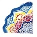 57 Inch Mandala Roundies，Cozime Gypsy Polyester Tablecloth Beach Towel Beach Throw, Indian Mandala Tapestry, Yoga Mat, Picnic Mat, Table throw Table Cover (Tassel Blue and Yellow)
