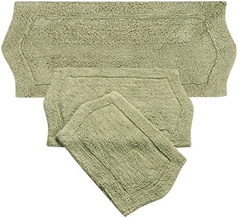 Home Weavers 3 Piece Waterford Set Rug, Green, 22" x 60"