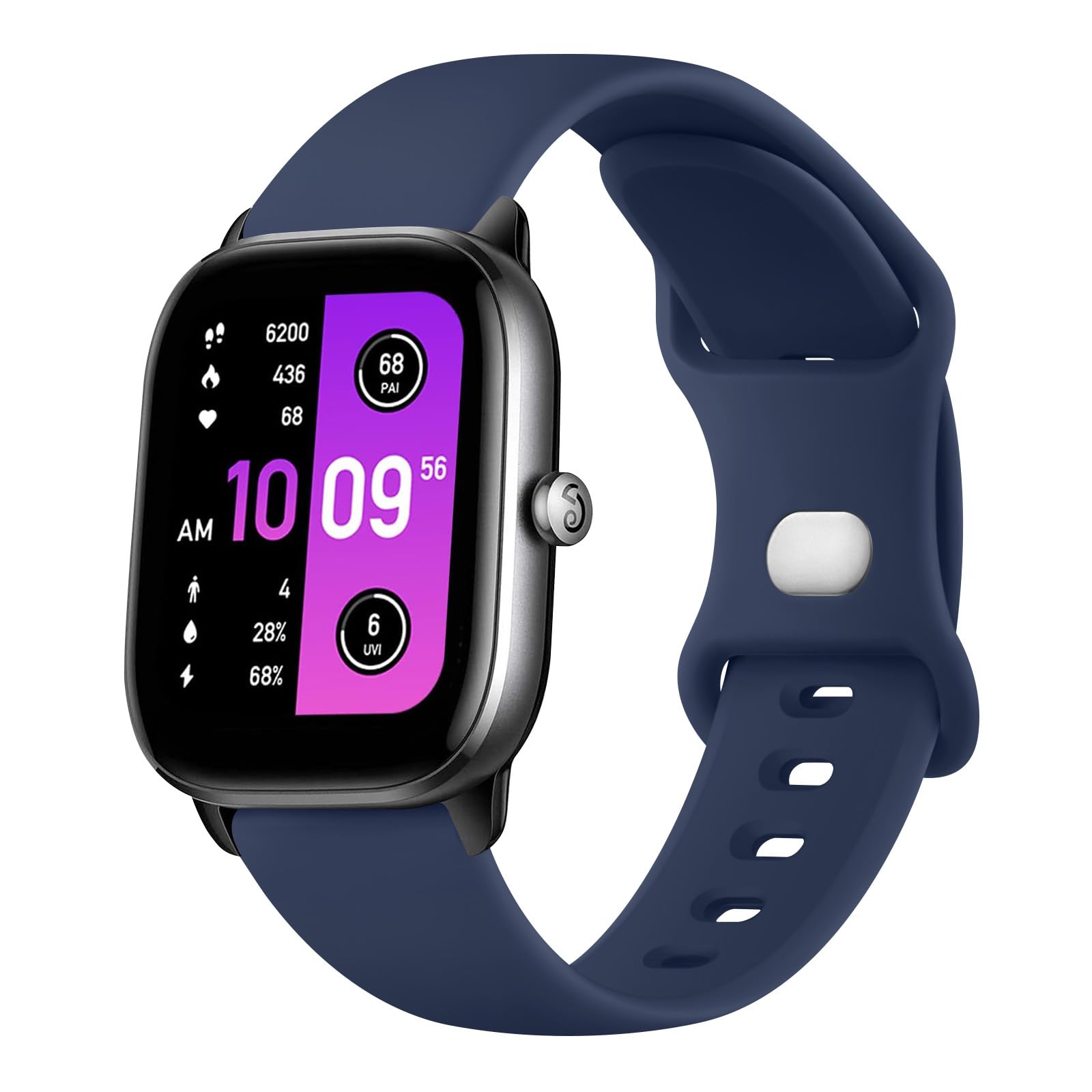 Straps Compatible with Amazfit GTS 2 Mini/GTS 4 / GTS 4 Mini/GTS 3 / GTS 2 / GTS 2e, 20mm Soft Double Hole Buckle Band for Amazfit Bip 3 Pro/Bip 3/Bip U Pro/Bip Lite/Bip S/Bip U (Navy Blue)