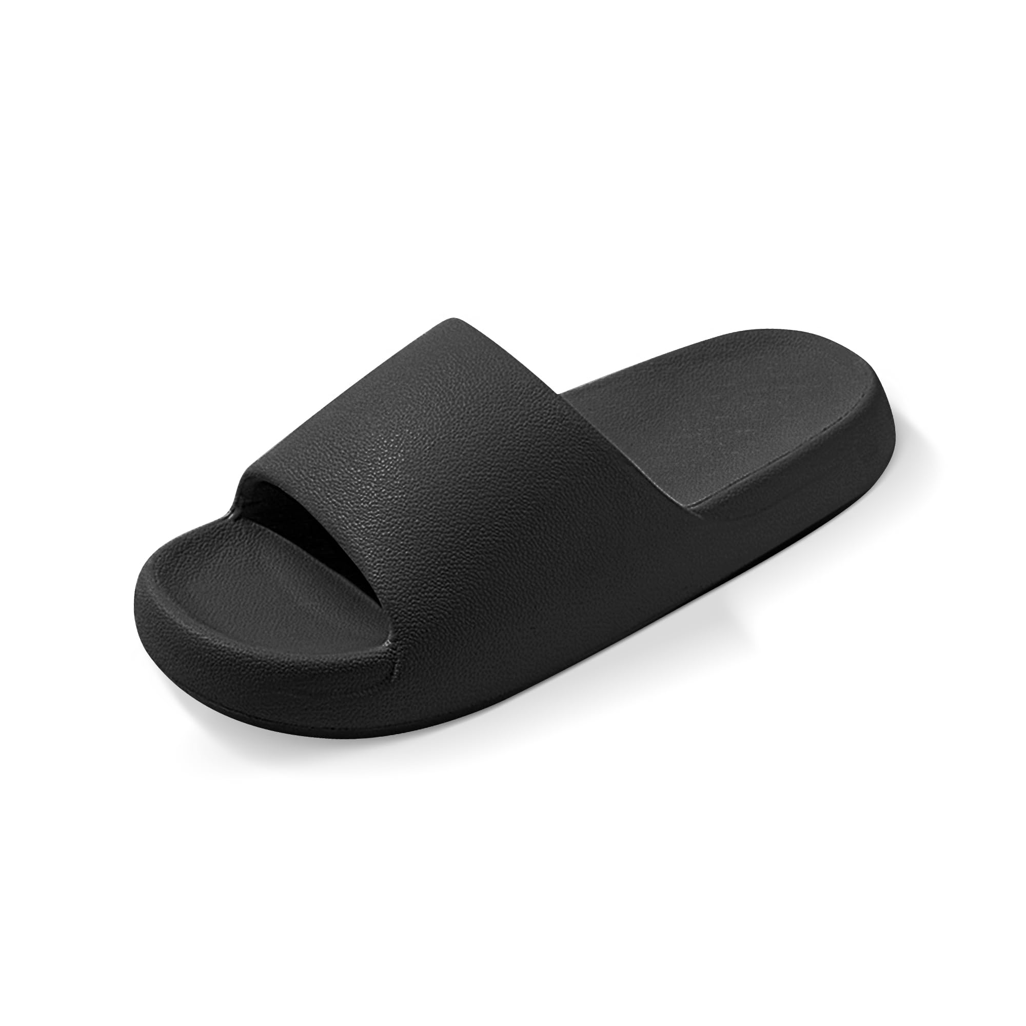 Photo 1 of Jerzmy Comfy Slides for Women Men | Extra Soft Pillow House Slippers Pool Shower Shoes | Non Slip Cloud Sandals for Summer Indoor Outdoor Beach, Black Size 5-5.5