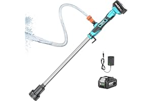 SEESII Cordless Stick Water Transfer Pump, with 4000mAh 21V Battery & Charger, 720GPH, 32FT Head, Handheld Portable Utility Sump Pump Kit with 3/4" Outlet for Pool/Garden/Pond/RV/Boat Draining