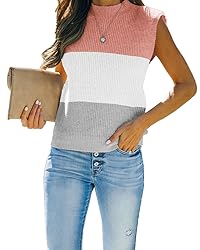Amarmia Women's Mock Neck Knit Sweater Vest