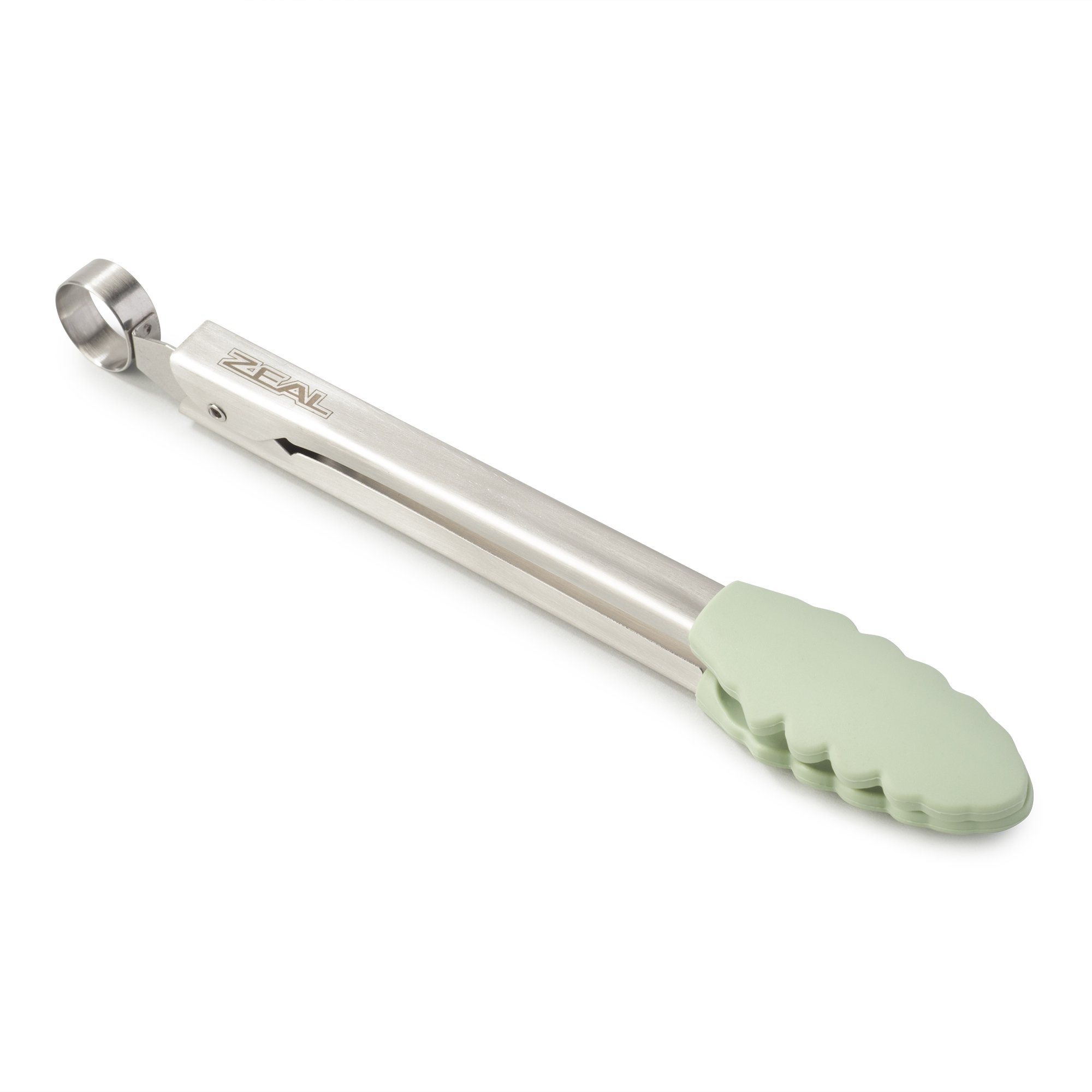 Zeal Silicone Non Stick Kitchen Mini Tongs with Stainless Steel Handle (20cm) -Sage Green, 20 cm