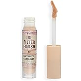 Revolution IRL Filter Finish Concealer, C2 | Full Coverage, Oil-Free, Long-Lasting &amp; Lightweight Formula, Infused with Hyaluronic Acid, Vegan &amp; Cruelty-Free, 0.21 oz