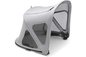 Bugaboo Fox/Cameleon/Lynx Breezy Sun Canopy Stroller Accessory with UPF 50+ Sun Protection and Ventilation Panels, Misty Grey