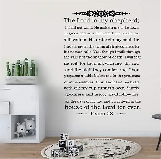 Amazon Com Vinyl Wall Sticker Mural Bible Letter Quotes Wall Art Sticker The Lord Is My Shepherd Wall Decal Psalm 23 For Living Room Bedroom Home Decor Kitchen Dining