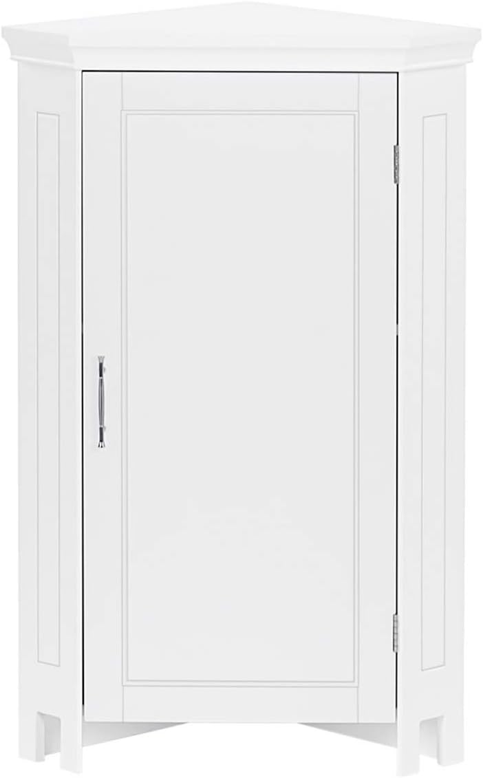 RiverRidge Somerset Single Door Corner Floor Cabinet, White