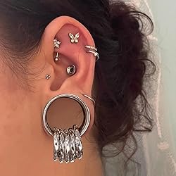 Twolobes 2 PCS Silver Ear Gauges With 10 twisty