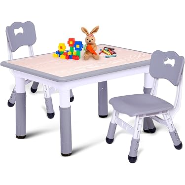 Table pour enfant avec 2 chaises,Table à Dessin,Table d'Activité,Groupe de sièges pour enfant,ensemble de chaises avec plateau réversible(Blanc Table pour enfant avec 2 chaises,Table à Dessin,Table d'Activité,Groupe de sièges pour enfant,ensemble de chaises avec plateau réversible(Blanc