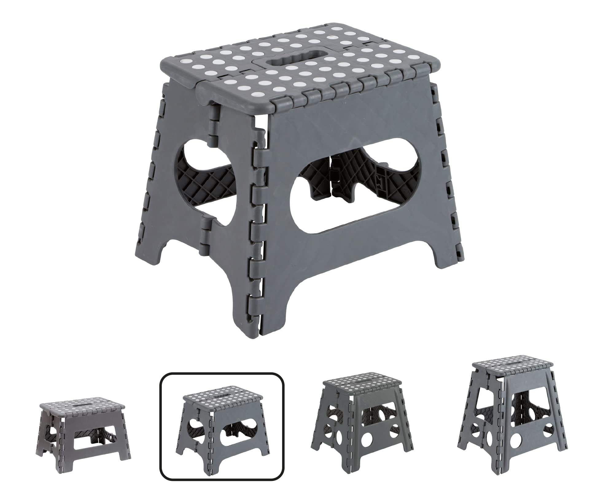 Arregui TB-027-G - Multi-Purpose Folding Stool, 290 x 220 x 270mm, Grey.