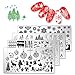 Whaline 4Pcs Christmas Nail Art Stamping Plates, Santa Dear Snow Image Stamp Templates Stamping Kit DIY Manicure Stencils Tools