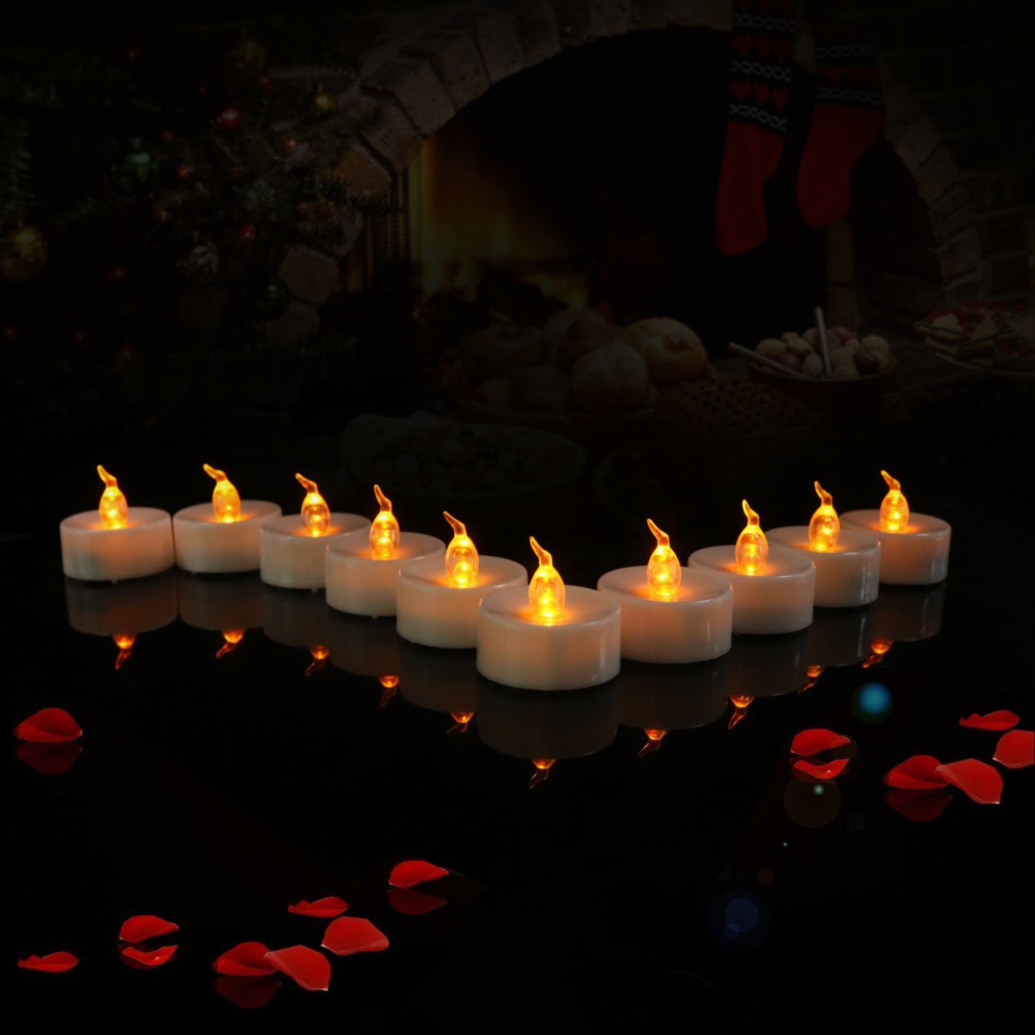LED Tea Light,Flameless Candles,Realistic Bright Flameless LED Tea