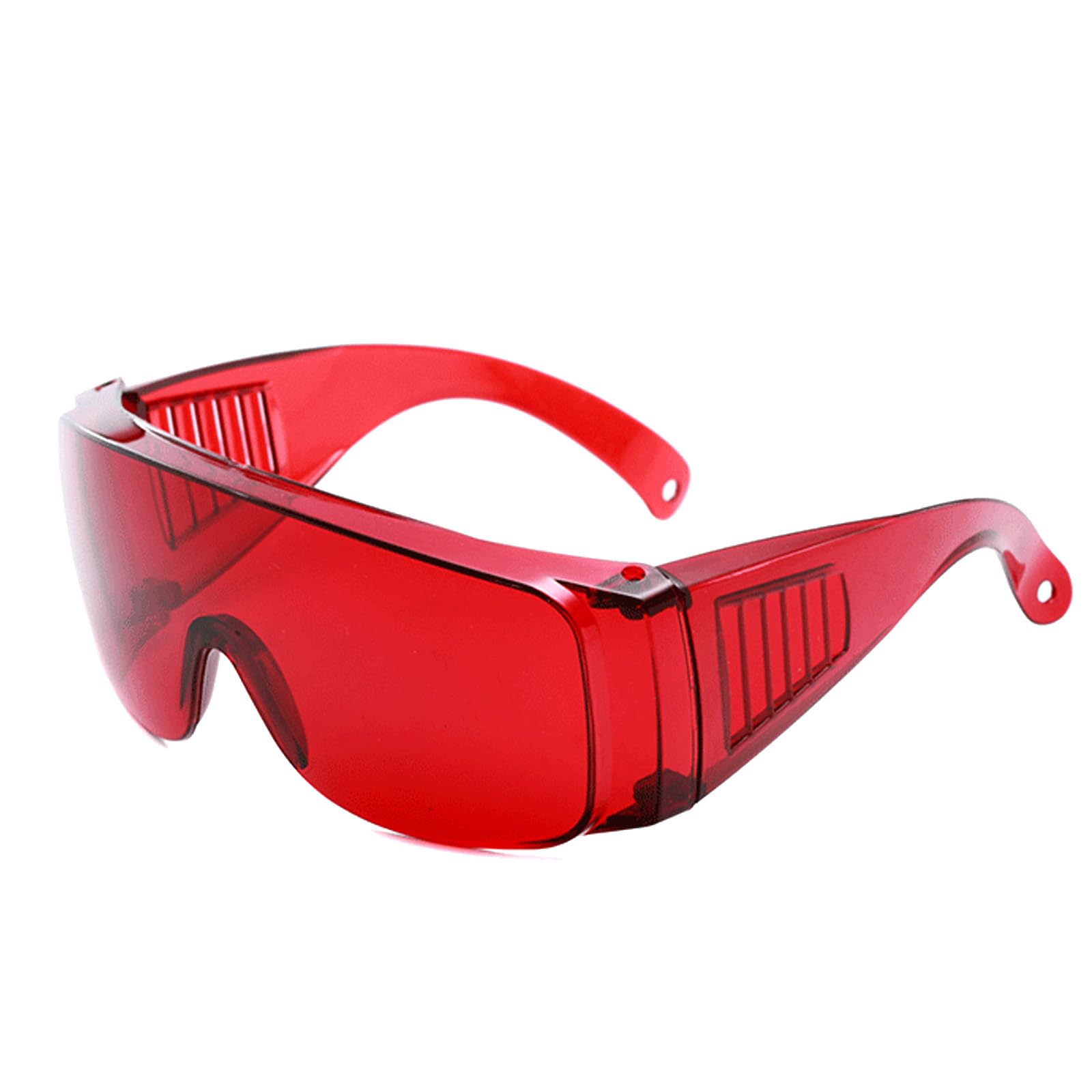 SEIWEI Safety Spectacles Anti-Scratch Protective Over-Glasses Goggles Clear & Tinted Eyewear, Wrap-around Eye Protection Accessories for Work, Industrial, Outdoor Sports (Red)